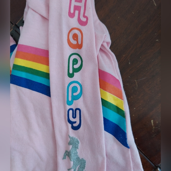 🎁5/$25-Pink rainbow unicorn long sleeve t-shirt, size 2T - Picture 4 of 5